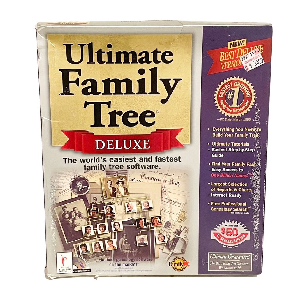 Ultimate Family Tree Deluxe Software Win 3.1 & Win 95/98 Deluxe‎ Version NEW